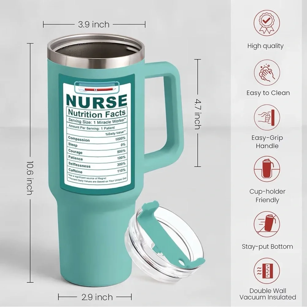 Nurse Gift 40oz Stainless Steel Tumbler NIB - Picture 2 of 7